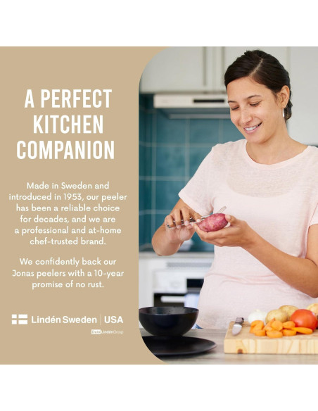 Pelador de Verduras Ergonómico Linden Suecia - Acero Inoxidable Pelador de Verduras Ergonómico Linden Suecia - Acero Inoxidable