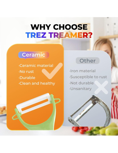 Juego de peladores de verduras Trez Treamer 6PCS cerámica