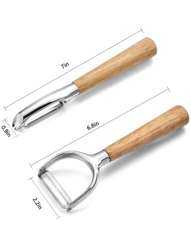 Juego de Peladores de Patatas Beereraver - Acero Inoxidable, 2 Piezas