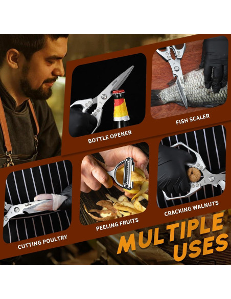 Juego de Tijeras de Cocina y Pelador Huusk - Acero Inoxidable Juego de Tijeras de Cocina y Pelador Huusk - Acero Inoxidable