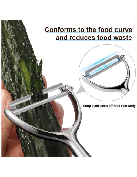 Pelador de Verduras Ergonómico LIIGEMI con Cuchillas de Acero Inoxidable Pelador de Verduras Ergonómico LIIGEMI con Cuchillas de Acero Inoxidable