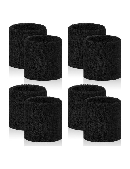 8 Bandas de Sudor para Muñeca PEASUG - Algodón Absorbente 8 Bandas de Sudor para Muñeca PEASUG - Algodón Absorbente