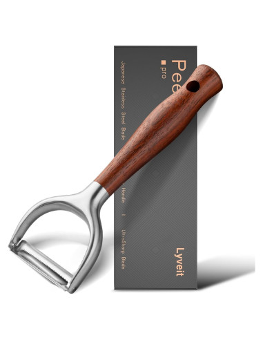 Pelador de Verduras Lyveit STWD003-1 con Mango de Madera Antideslizante