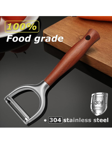 Pelador de Verduras Lyveit STWD003-1 con Mango de Madera Antideslizante