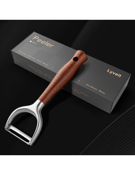 Pelador de Verduras Lyveit STWD003-1 con Mango de Madera Antideslizante Pelador de Verduras Lyveit STWD003-1 con Mango de Madera Antideslizante