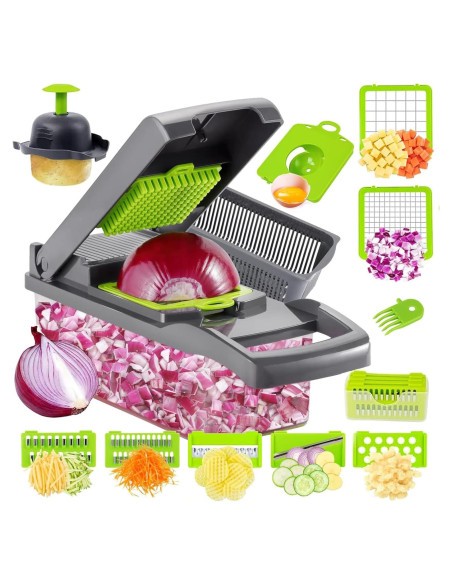 Picadora de Alimentos Multifuncional QXSTME - 8 Cuchillas, Manual Picadora de Alimentos Multifuncional QXSTME - 8 Cuchillas, Manual