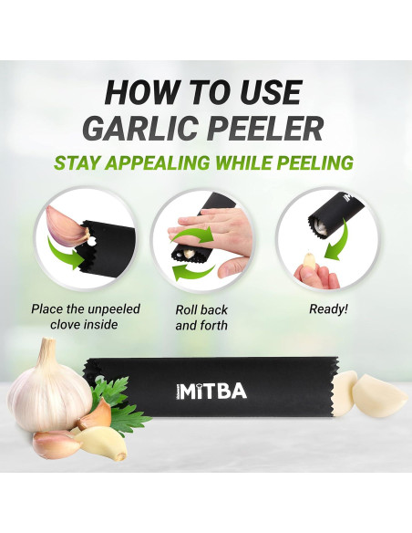 Prensa de Ajo MiTBA Acero Inoxidable con Pelador y Cepillo Prensa de Ajo MiTBA Acero Inoxidable con Pelador y Cepillo