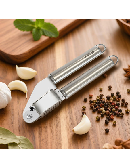 Prensa de Ajo HIFIND de Acero Inoxidable Desmontable 18.3 cm Prensa de Ajo HIFIND de Acero Inoxidable Desmontable 18.3 cm