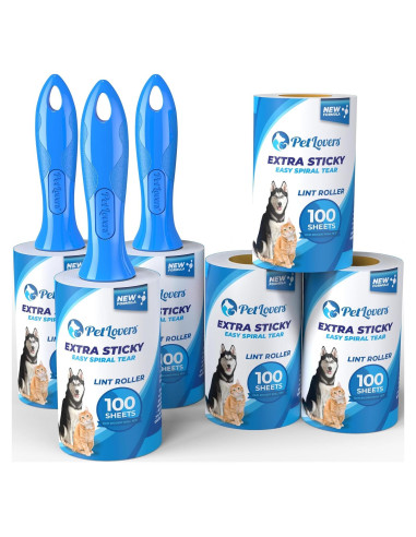 Rodillos Adhesivos Extra Pegajosos PetLovers 600 Hojas