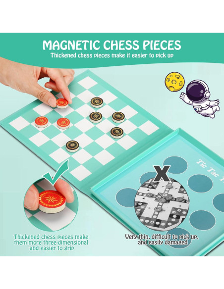Juego de Damas Magnéticas NASHRIO 2 en 1 para Niños Juego de Damas Magnéticas NASHRIO 2 en 1 para Niños
