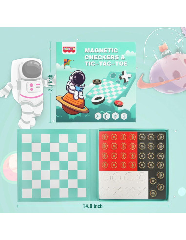 Juego de Damas Magnéticas NASHRIO 2 en 1 para Niños