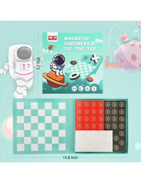 Juego de Damas Magnéticas NASHRIO 2 en 1 para Niños Juego de Damas Magnéticas NASHRIO 2 en 1 para Niños