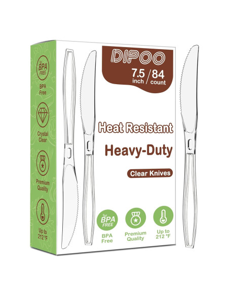 Cuchillos Desechables Dipoo Transparentes 19.05 cm 84 Unidades Cuchillos Desechables Dipoo Transparentes 19.05 cm 84 Unidades