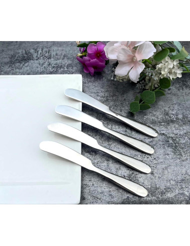 Juego de 4 cuchillos para mantequilla Pretihome 16 cm acero inoxidable