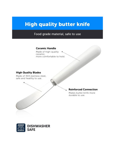 Cuchillo para Untar Mantequilla AISBUGUR 2Pack Acero Inoxidable 17.5 cm