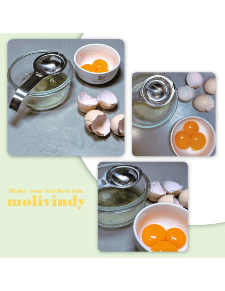 Separador de Huevos Molivindy de Acero Inoxidable 16.99 cm Separador de Huevos Molivindy de Acero Inoxidable 16.99 cm