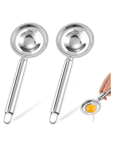 Separador de Huevos Acero Inoxidable Hpmjz 2 Pcs 20x7.2 cm Separador de Huevos Acero Inoxidable Hpmjz 2 Pcs 20x7.2 cm