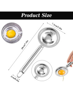 Separador de Huevos Acero Inoxidable Hpmjz 2 Pcs 20x7.2 cm 2