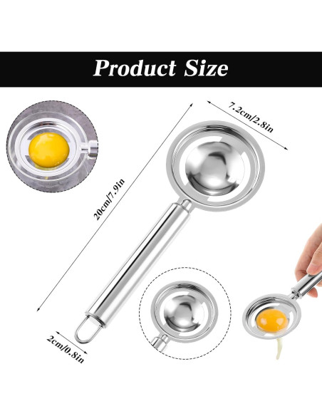 Separador de Huevos Acero Inoxidable Hpmjz 2 Pcs 20x7.2 cm Separador de Huevos Acero Inoxidable Hpmjz 2 Pcs 20x7.2 cm