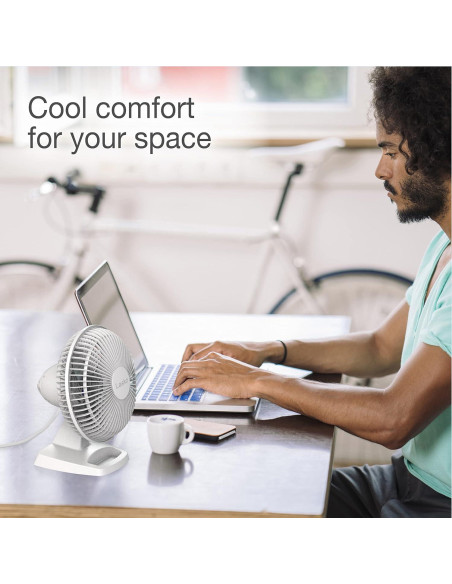 Ventilador de Mesa Lasko 2002W 2 Velocidades 15 cm Blanco Ventilador de Mesa Lasko 2002W 2 Velocidades 15 cm Blanco