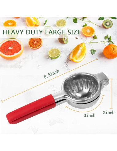 Exprimidor Manual de Limón Acero Inoxidable EBUTY 0.5L Rojo