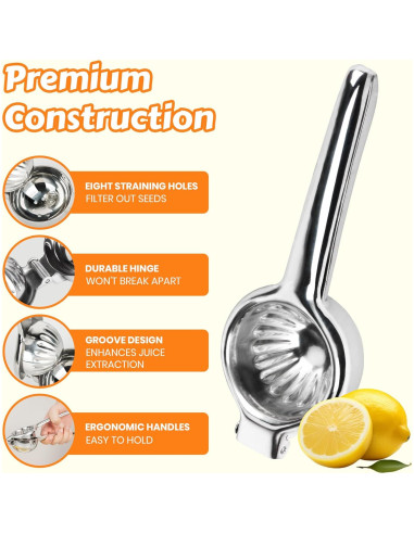 Exprimidor Manual de Limón Valtify de Acero Inoxidable 0.5L