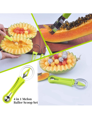 Juego de cucharas para melón 5 piezas Daoeny acero inoxidable