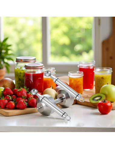 Juego de 2 Hullers de Acero Inoxidable Xinjincang para Frutas