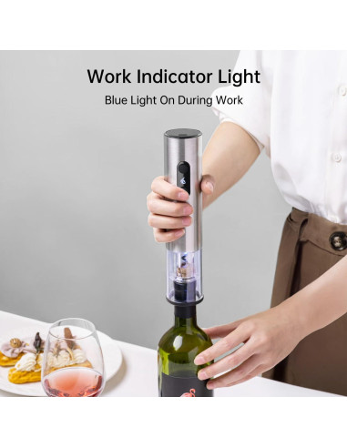 Abridor de Vino Eléctrico ELMWAY Recargable Acero Inoxidable