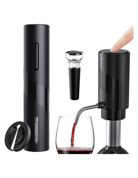 Set de Accesorios para Vino RICANK 4 en 1 Eléctrico Negro Set de Accesorios para Vino RICANK 4 en 1 Eléctrico Negro