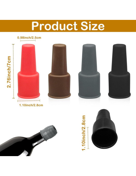 8 Tapones de Silicona Reutilizables para Botellas de Vino CANIPHA 8 Tapones de Silicona Reutilizables para Botellas de Vino CANIPHA