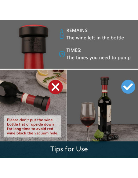 Tapón de Vino al Vacío KITCHENDAO 2 en 1 con Marcador de Fecha Tapón de Vino al Vacío KITCHENDAO 2 en 1 con Marcador de Fecha