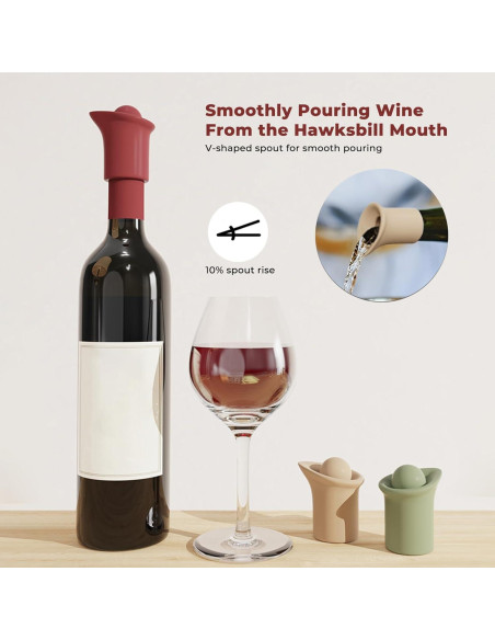 Tapones de Vino Silicona 2 en 1 DGMDGS Reutilizables Negro y Rojo Tapones de Vino Silicona 2 en 1 DGMDGS Reutilizables Negro y Rojo