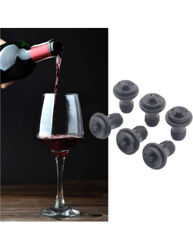 Tapones de Vacío para Botellas de Vino NIUQIUP - Paquete de 6
