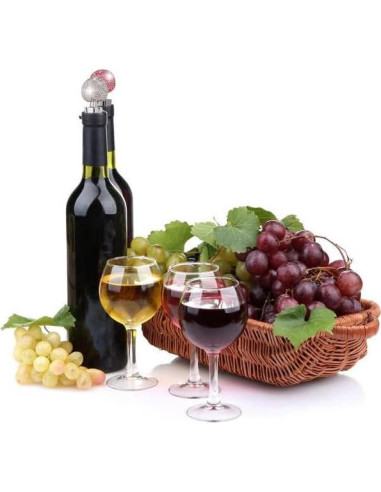 Set de 2 Tapones de Vino Decorativos GSRYPC Diamante Plata