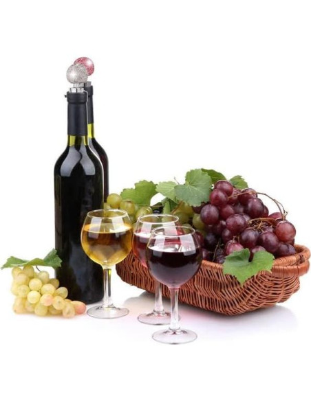 Set de 2 Tapones de Vino Decorativos GSRYPC Diamante Plata Set de 2 Tapones de Vino Decorativos GSRYPC Diamante Plata