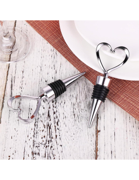 3 Tapones Reutilizables para Vino YUXIANLB Corazón Plateado 3 Tapones Reutilizables para Vino YUXIANLB Corazón Plateado