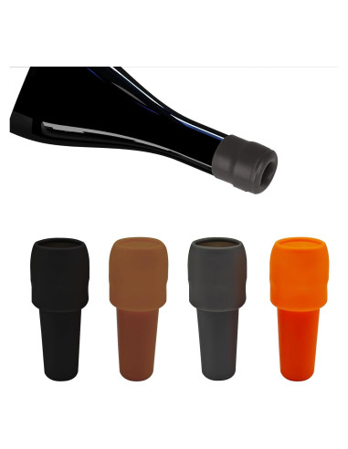 Tapones de Silicona Reutilizables Jianlida - 4 Unidades para Vino y Champán