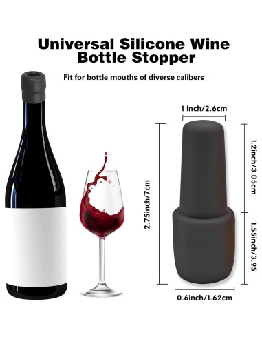 Tapones de Silicona Reutilizables Jianlida - 4 Unidades para Vino y Champán