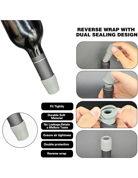 Tapones de Silicona Reutilizables Jianlida - 4 Unidades para Vino y Champán Tapones de Silicona Reutilizables Jianlida - 4 Unidades para Vino y Champán