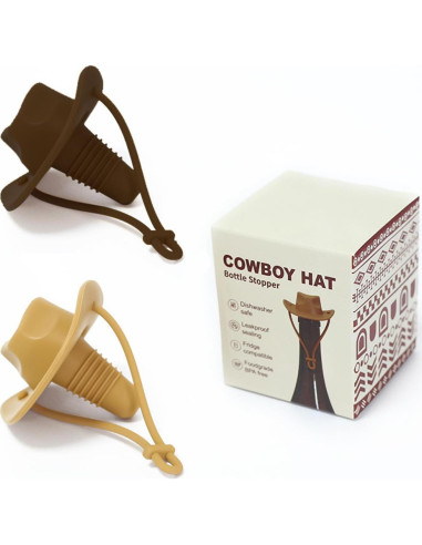 Tapones de Vino de Silicona OZZKSO - 2 Pcs Sombrero Vaquero