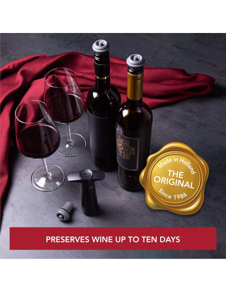 Tapón de Vino al Vacío Vacu Vin Gris - 10 Piezas Tapón de Vino al Vacío Vacu Vin Gris - 10 Piezas