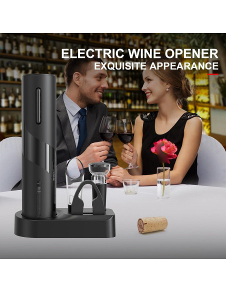 Abridor de Vino Eléctrico WINRACE 6 en 1 Negro Abridor de Vino Eléctrico WINRACE 6 en 1 Negro