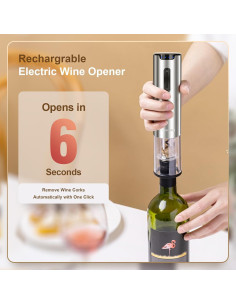 Juego de Abridor de Vino Eléctrico WILOSCOSMI 4 en 1 Acero Inoxidable 2