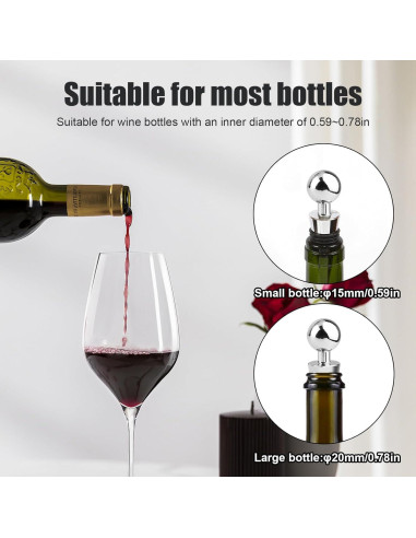 3 Tapones de Vino Reutilizables Sopoloray de Silicona Plateados