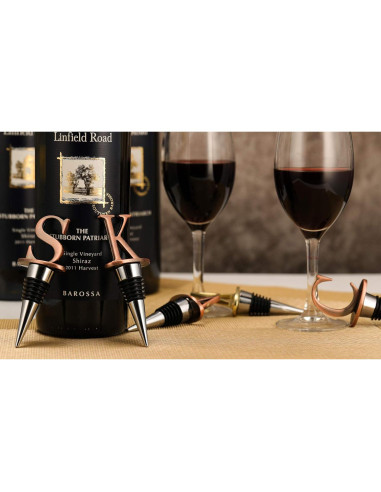 Tapones para Vino SANDAO Reutilizables con Letras - Bronce