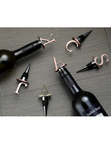 Tapones para Vino SANDAO Reutilizables con Letras - Bronce