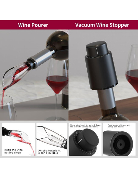 Abrebotellas de Vino Eléctrico YYDSBAYS Oro Recargable Set 4 en 1 Abrebotellas de Vino Eléctrico YYDSBAYS Oro Recargable Set 4 en 1