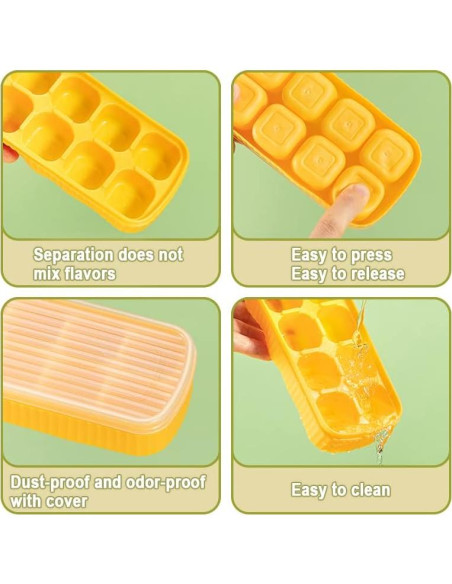 Bandejas de Hielo Mini Otempo con Tapas - Juego de 3 Silicona Bandejas de Hielo Mini Otempo con Tapas - Juego de 3 Silicona