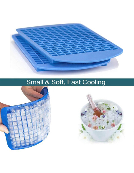 Bandeja de Hielo Mini Jisile 160 Cubos Silicona Azul Bandeja de Hielo Mini Jisile 160 Cubos Silicona Azul